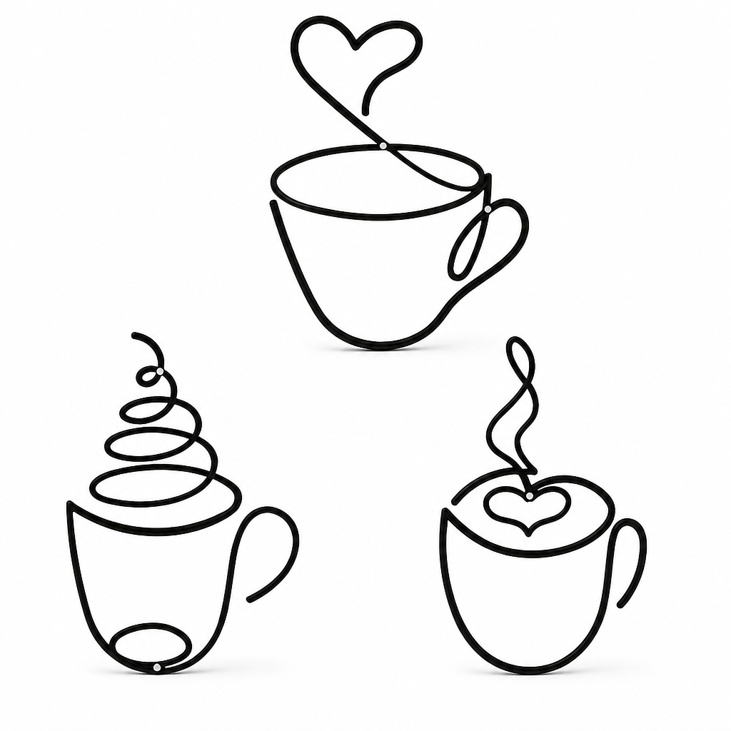 ⏳🔥LIMITED-TIME 49% OFF! ⏰Creative Metal Coffee Cup Wall Art 20.3cm Height Hanging Iron Decor for Home Cafe Indoor Wall Decoration☕️