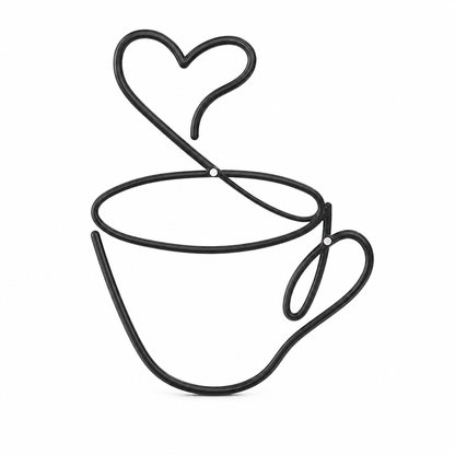 ⏳🔥LIMITED-TIME 49% OFF! ⏰Creative Metal Coffee Cup Wall Art 20.3cm Height Hanging Iron Decor for Home Cafe Indoor Wall Decoration☕️