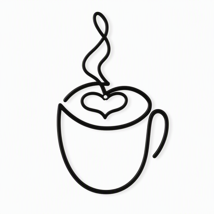 ⏳🔥LIMITED-TIME 49% OFF! ⏰Creative Metal Coffee Cup Wall Art 20.3cm Height Hanging Iron Decor for Home Cafe Indoor Wall Decoration☕️