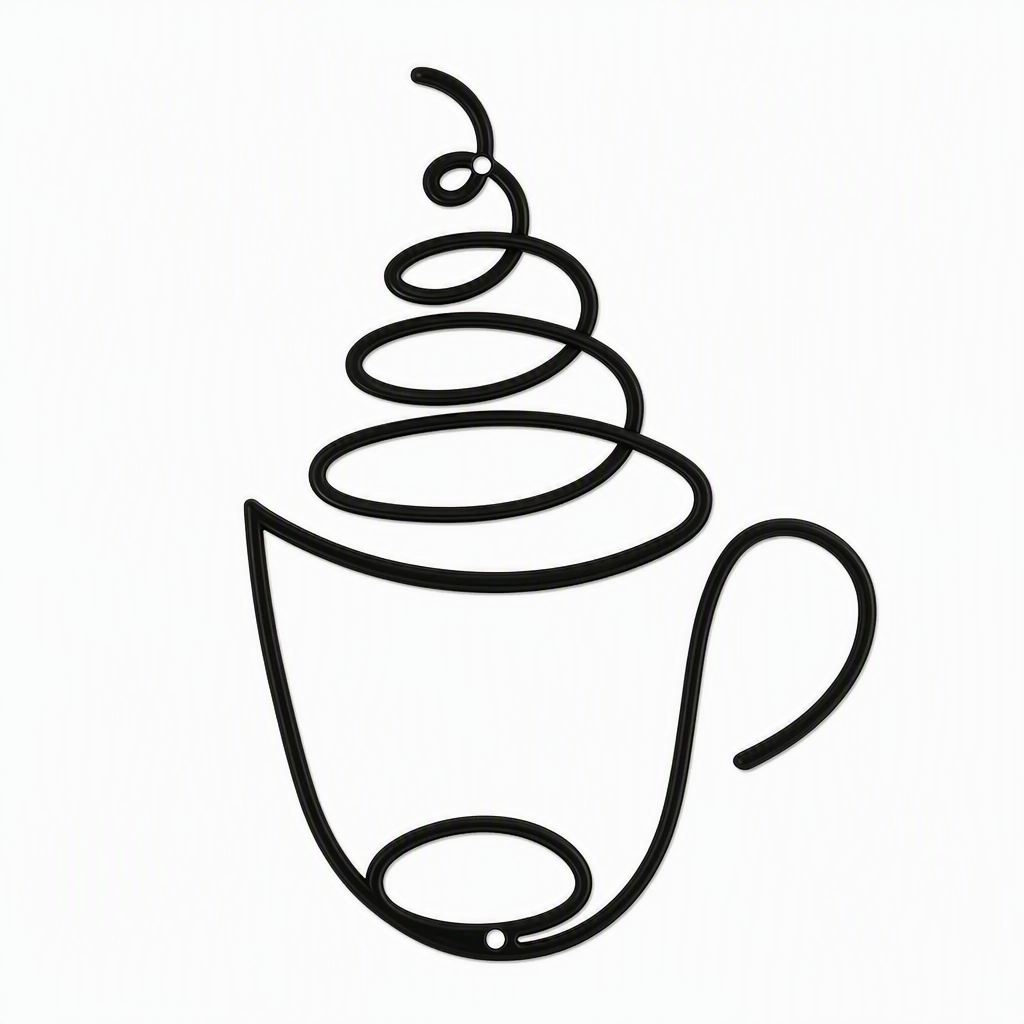 ⏳🔥LIMITED-TIME 49% OFF! ⏰Creative Metal Coffee Cup Wall Art 20.3cm Height Hanging Iron Decor for Home Cafe Indoor Wall Decoration☕️