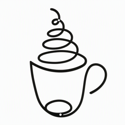 ⏳🔥LIMITED-TIME 49% OFF! ⏰Creative Metal Coffee Cup Wall Art 20.3cm Height Hanging Iron Decor for Home Cafe Indoor Wall Decoration☕️