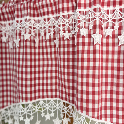 ⏳Time-Limited Special⏰Versatile Country Style Curtain with Star Lace Trim⭐️