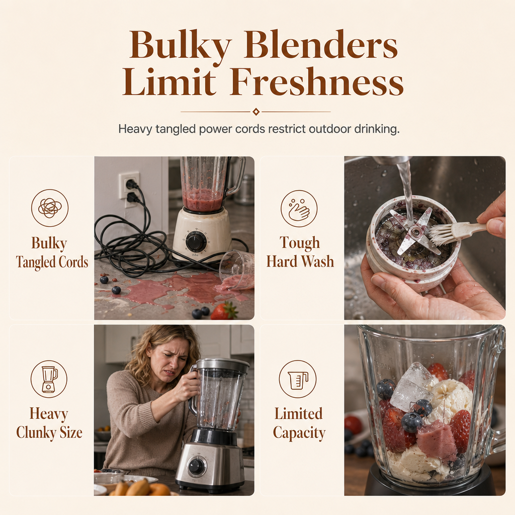 🔋 Portable Electric Juicer Cup with USB Magnetic Charging – Mini Personal Blender