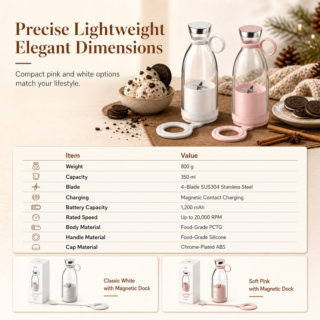 🔋 Portable Electric Juicer Cup with USB Magnetic Charging – Mini Personal Blender