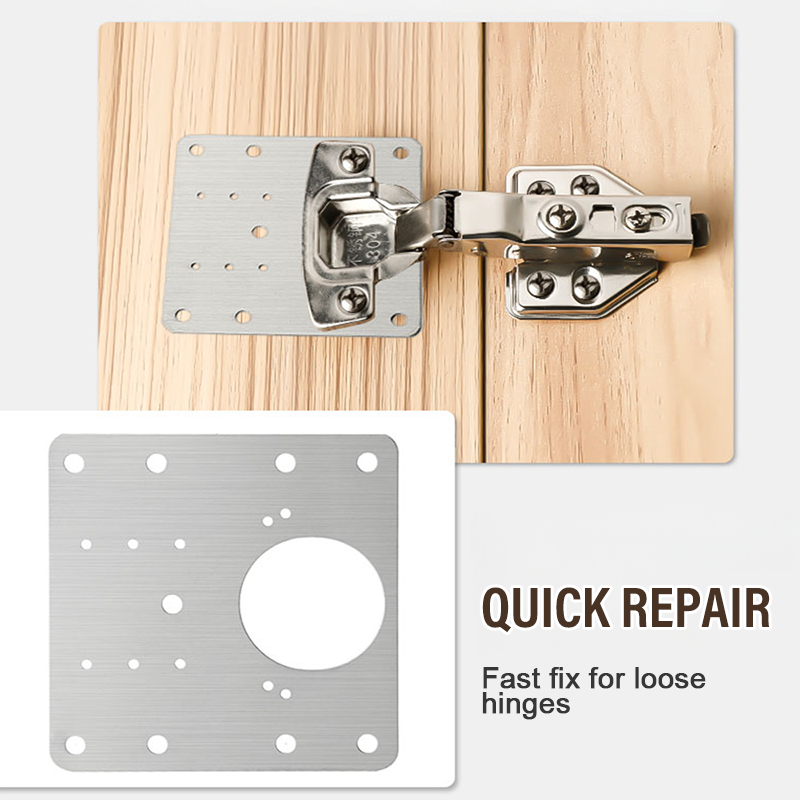 🔧 LIMITED-TIME 49% OFF 🚪 Stainless Steel Hinge Repair Plate — Fix Loose Cabinet Doors Fast, No Replacement
