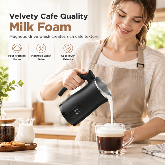 ⏳🔥LIMITED-TIME 49% OFF! 400W Automatic Electric Milk Frother and Hot and Cold Milk Foamer Household Milk Foaming Mixing Cup for Coffee