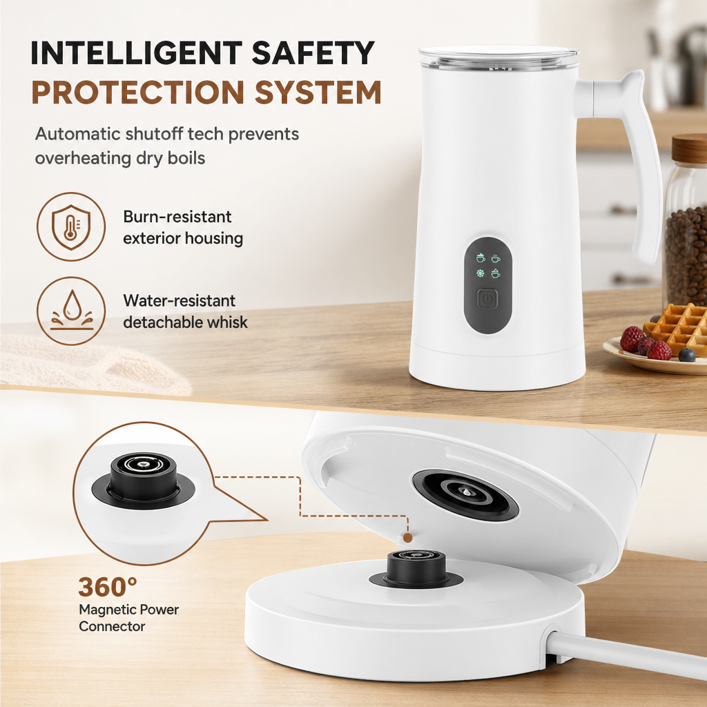⏳🔥LIMITED-TIME 49% OFF! 400W Automatic Electric Milk Frother and Hot and Cold Milk Foamer Household Milk Foaming Mixing Cup for Coffee