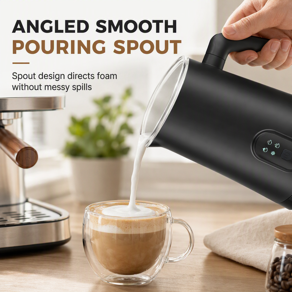 ⏳🔥LIMITED-TIME 49% OFF! 400W Automatic Electric Milk Frother and Hot and Cold Milk Foamer Household Milk Foaming Mixing Cup for Coffee