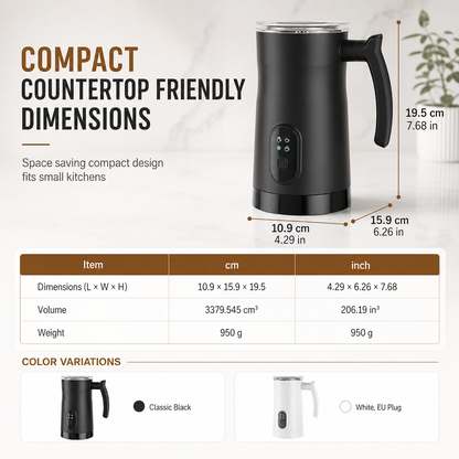 ⏳🔥LIMITED-TIME 49% OFF! 400W Automatic Electric Milk Frother and Hot and Cold Milk Foamer Household Milk Foaming Mixing Cup for Coffee