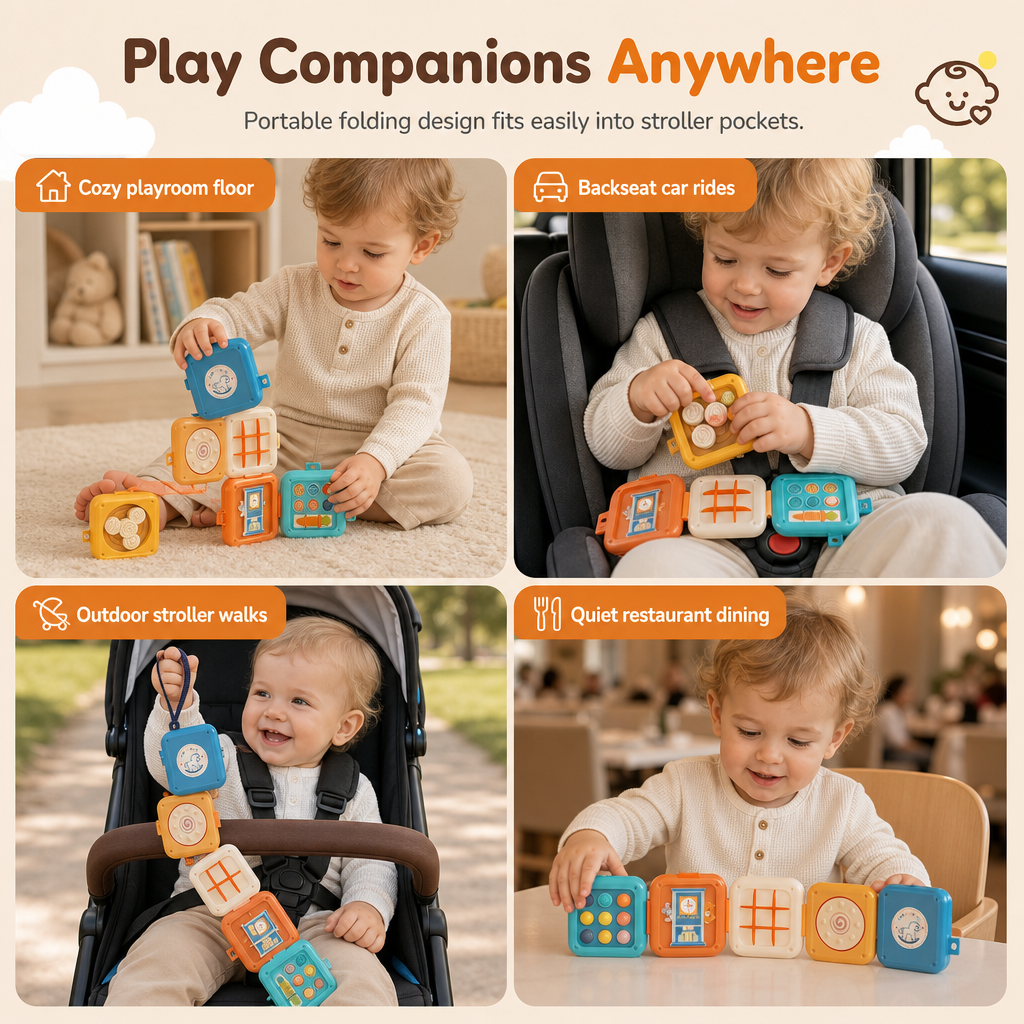 ⏳🔥LIMITED-TIME 49% OFF! ⏰🧸Busy Ball Stacking Toy – Multi‑sided & portable activity cube 🎈