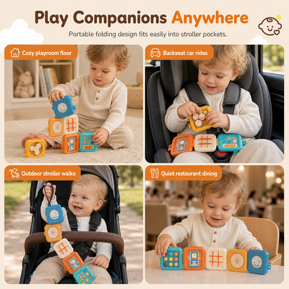 ⏳🔥LIMITED-TIME 49% OFF! ⏰🧸Busy Ball Stacking Toy – Multi‑sided & portable activity cube 🎈