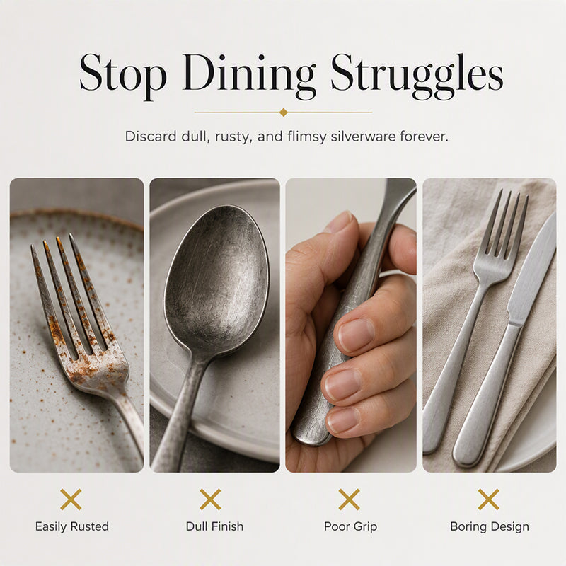 📢📢49% OFF !! ⏰4-Piece Stainless Steel Flatware Set