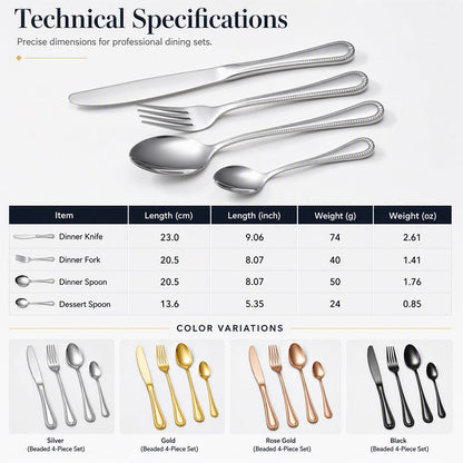 📢📢49% OFF !! ⏰4-Piece Stainless Steel Flatware Set