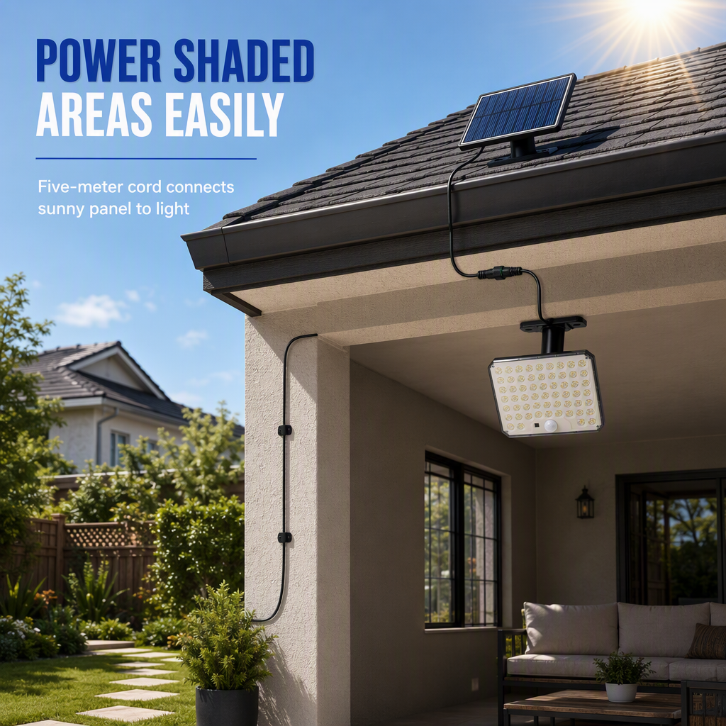 ☀️🎛️Split-Panel Solar Wall Light |Motion-Activated Lighting for Garages and Driveways