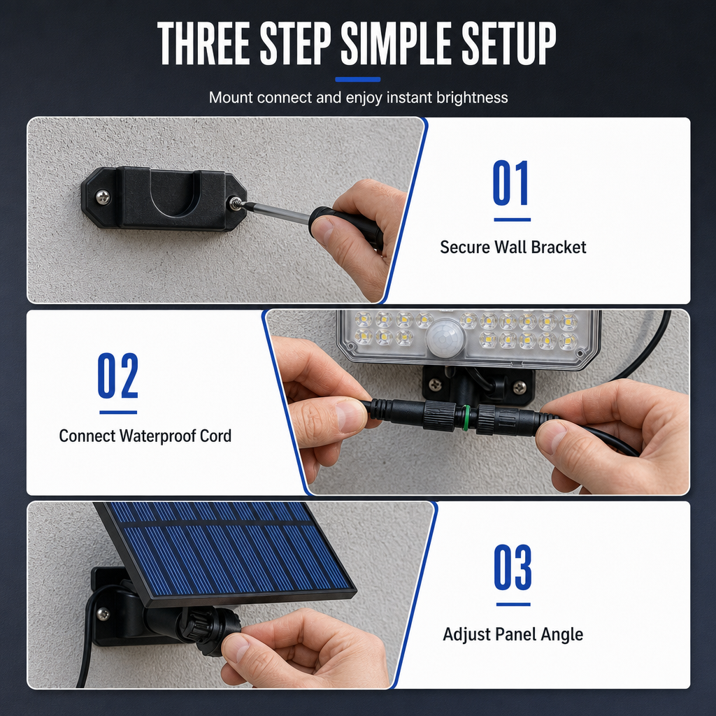 ☀️🎛️Split-Panel Solar Wall Light |Motion-Activated Lighting for Garages and Driveways