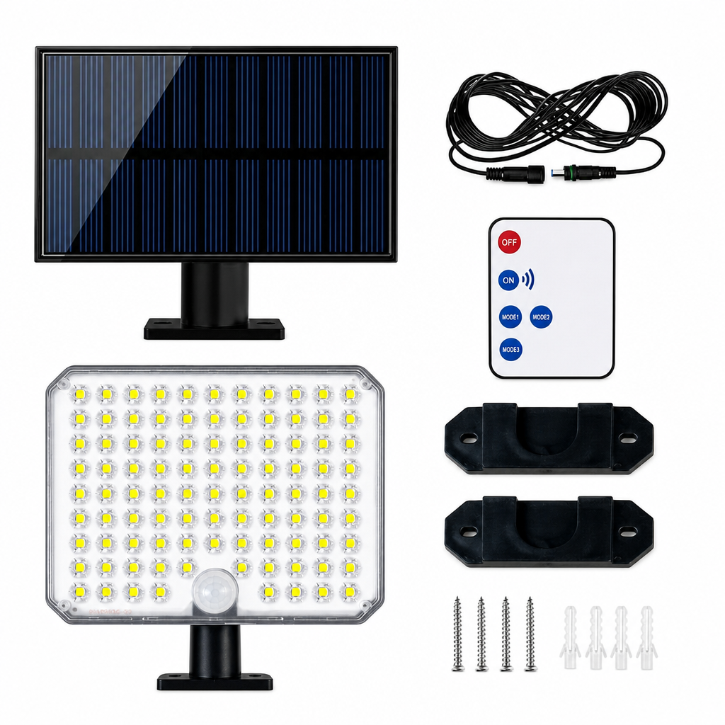 ☀️🎛️Split-Panel Solar Wall Light |Motion-Activated Lighting for Garages and Driveways