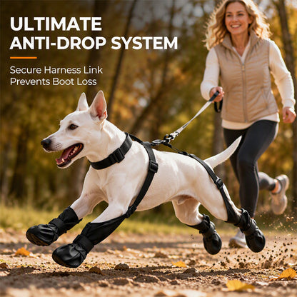⏰🐕Hot Sale 49% OFF💦Waterproof Anti-Drop Dog Boots with Adjustable Harness Suspender