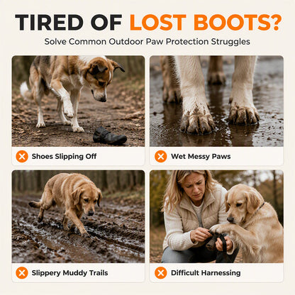 ⏰🐕Hot Sale 49% OFF💦Waterproof Anti-Drop Dog Boots with Adjustable Harness Suspender