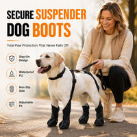 ⏰🐕Hot Sale 49% OFF💦Waterproof Anti-Drop Dog Boots with Adjustable Harness Suspender