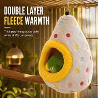 🥚 LIMITED-TIME 49% OFF! ⚡ Hanging Cotton Bird Nest Hammock – Double-Layer Fleece Warm Cave For Small Birds ✨