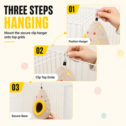 🥚 LIMITED-TIME 49% OFF! ⚡ Hanging Cotton Bird Nest Hammock – Double-Layer Fleece Warm Cave For Small Birds ✨
