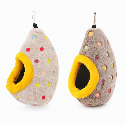 🥚 LIMITED-TIME 49% OFF! ⚡ Hanging Cotton Bird Nest Hammock – Double-Layer Fleece Warm Cave For Small Birds ✨