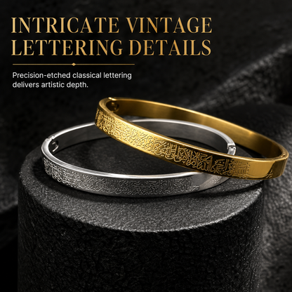 🌸 49% OFF NOW! 🌸18K Vacuum Plated Titanium Stainless Steel Bangle Bracelet with Engraved Text