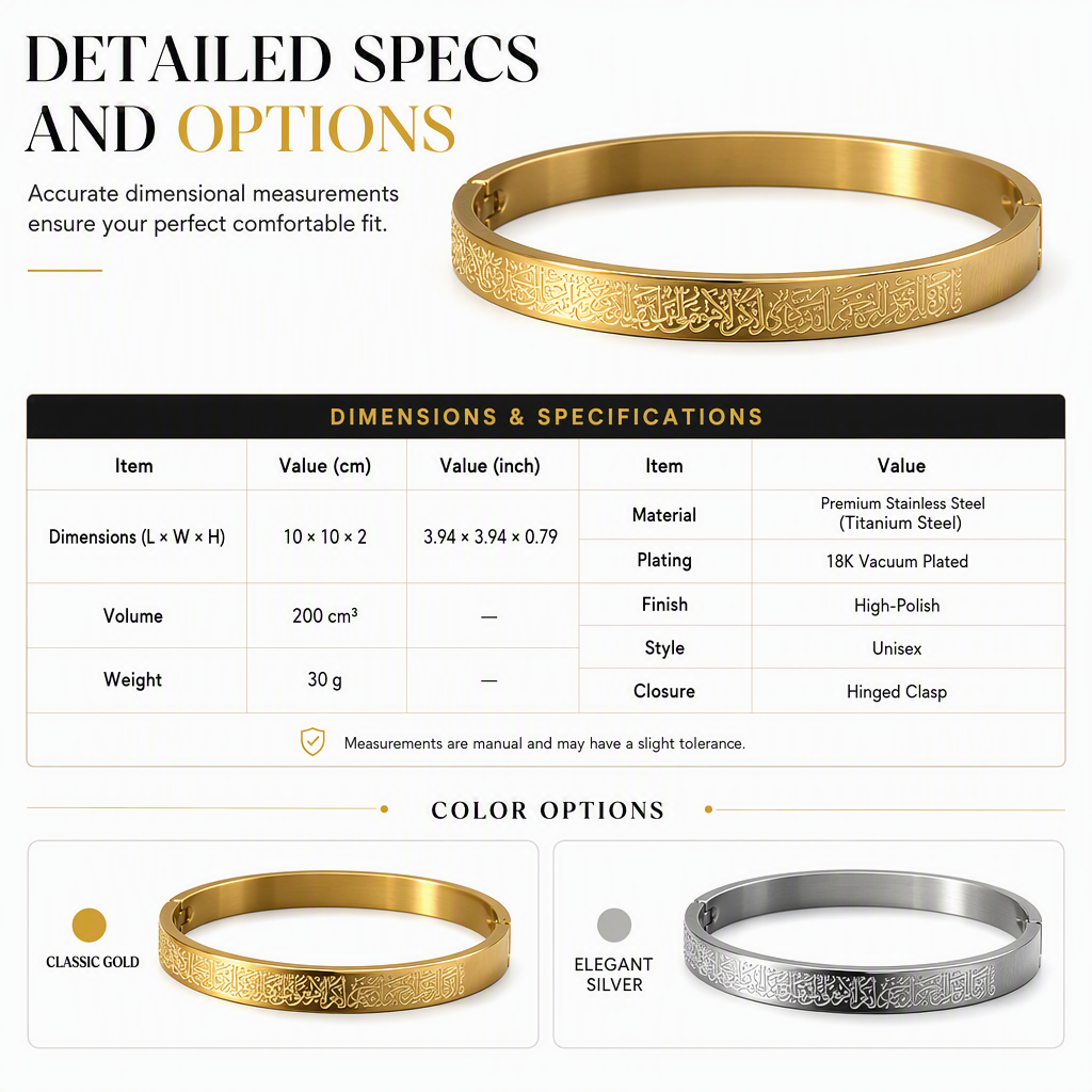 🌸 49% OFF NOW! 🌸18K Vacuum Plated Titanium Stainless Steel Bangle Bracelet with Engraved Text