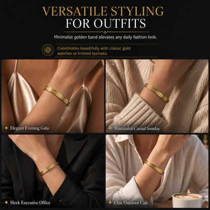 🌸 49% OFF NOW! 🌸18K Vacuum Plated Titanium Stainless Steel Bangle Bracelet with Engraved Text