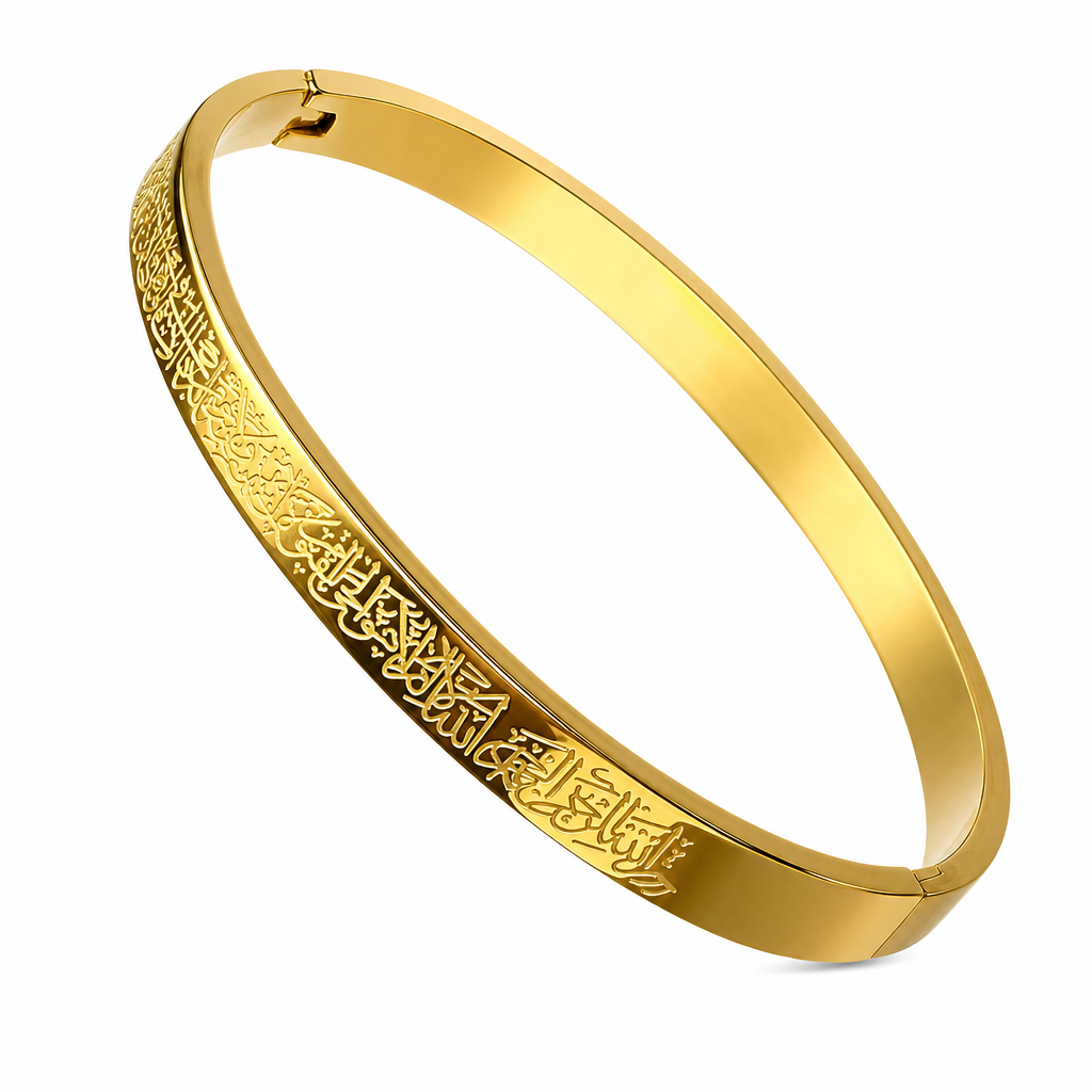🌸 49% OFF NOW! 🌸18K Vacuum Plated Titanium Stainless Steel Bangle Bracelet with Engraved Text