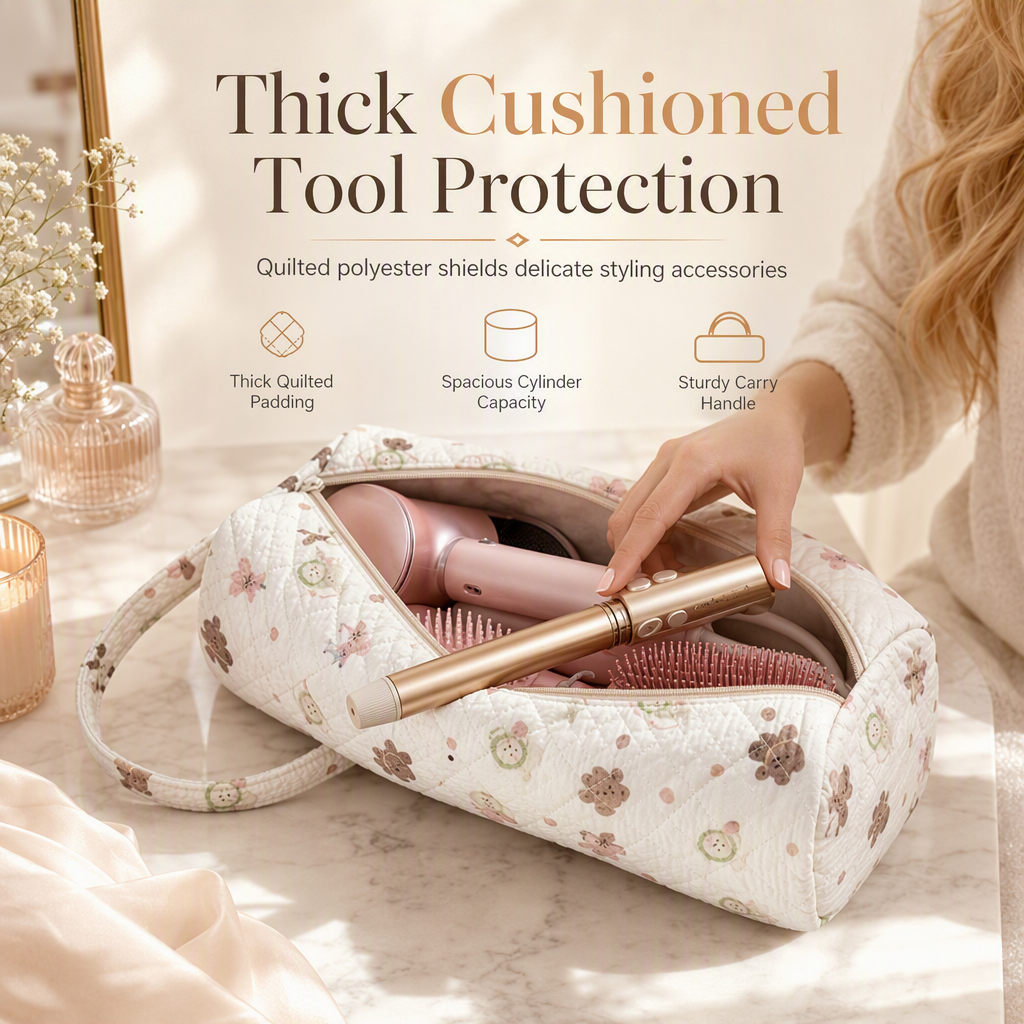 ✨Limited-Time Sales💖Portable Hair Tool Organizer Bag – Quilted Travel Case with Handle