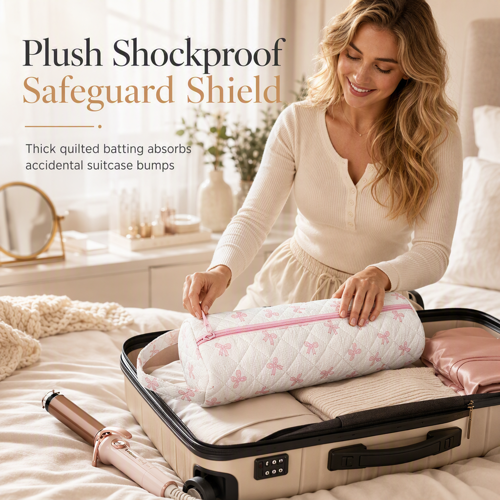 ✨Limited-Time Sales💖Portable Hair Tool Organizer Bag – Quilted Travel Case with Handle