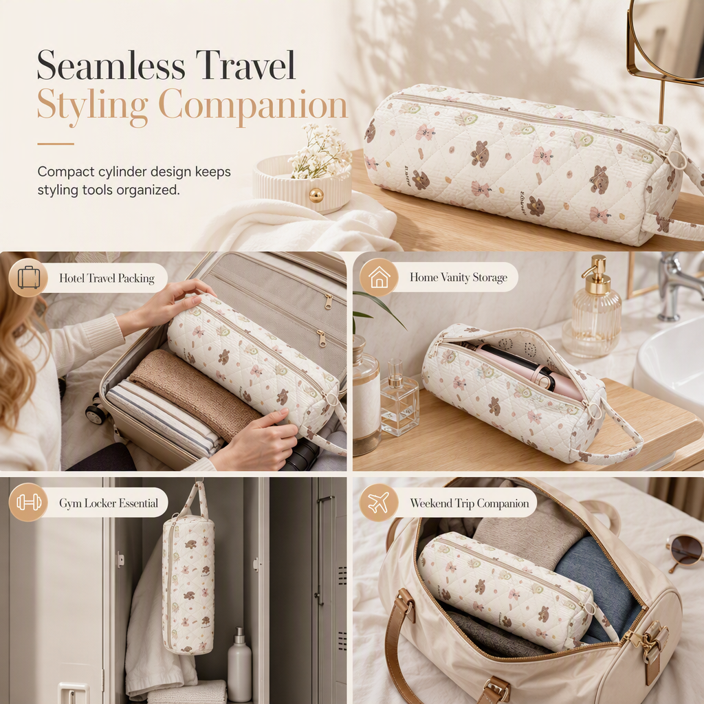 ✨Limited-Time Sales💖Portable Hair Tool Organizer Bag – Quilted Travel Case with Handle