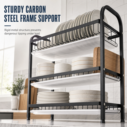 🏆LAST DAY 49% OFF🧑‍🍳Kitchen Countertop Dish Drying Rack and Bowl Plate Storage Organizer Shelf for Small Spaces
