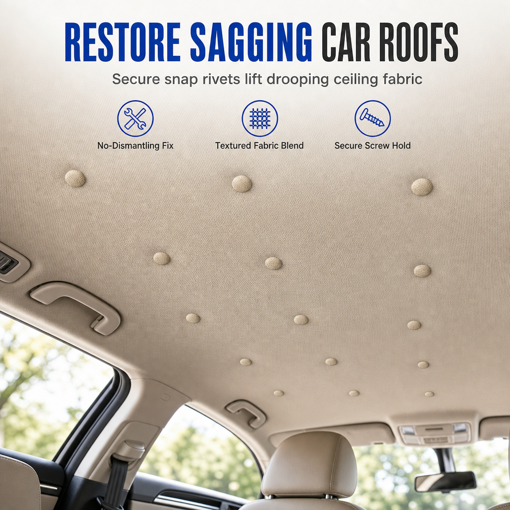 🚗 LIMITED-TIME 49% OFF 🔧 Car Headliner Repair Kit — Fix Sagging Roof Fabric, Snap Buttons & Rivets