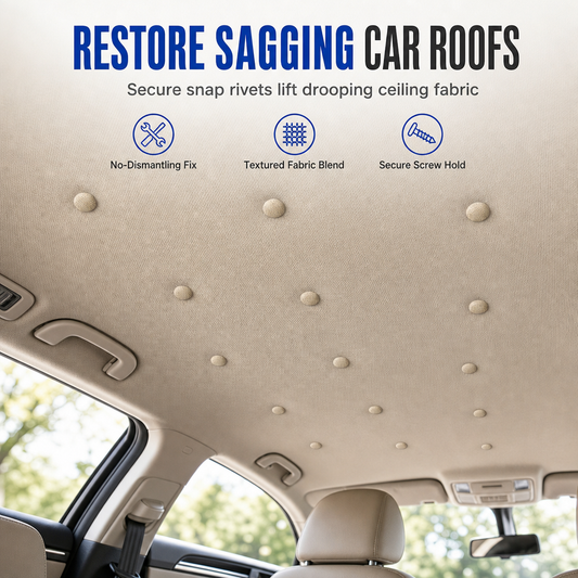🚗 LIMITED-TIME 49% OFF 🔧 Car Headliner Repair Kit — Fix Sagging Roof Fabric, Snap Buttons & Rivets