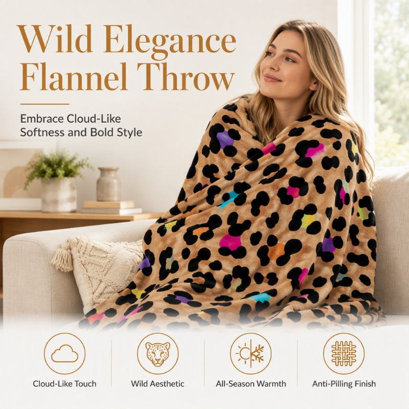 🏆LAST DAY 49% OFF🛋️Ultra-Soft Leopard Print Throw Blanket