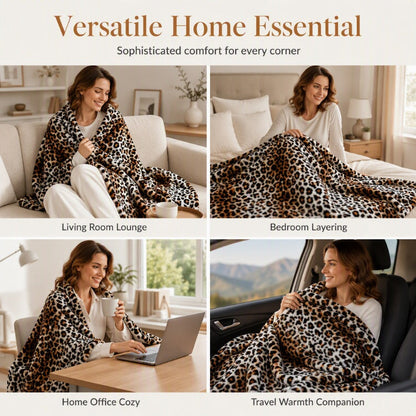 🏆LAST DAY 49% OFF🛋️Ultra-Soft Leopard Print Throw Blanket
