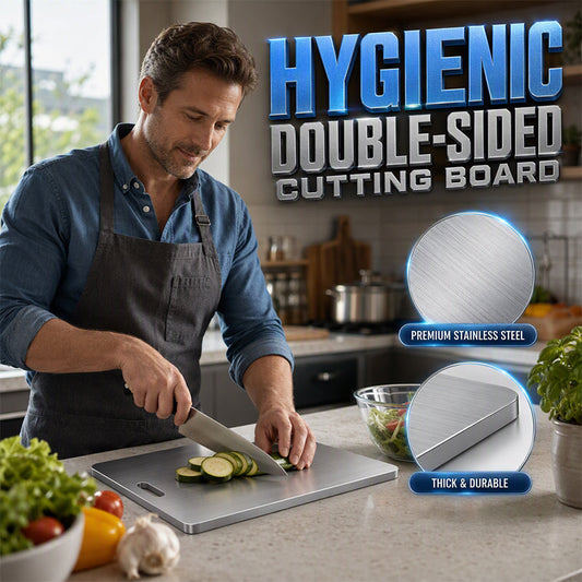 🔪🔥 49% OFF! Stainless Steel Double-Sided Cutting Board✨