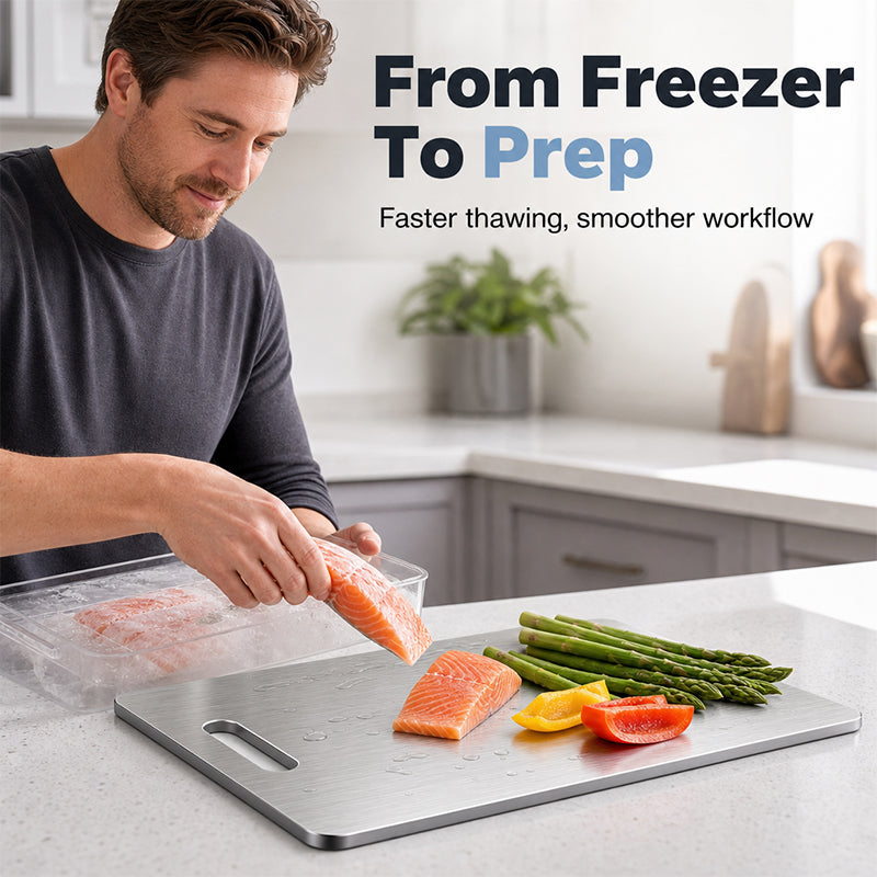 🔪🔥 49% OFF! Stainless Steel Double-Sided Cutting Board✨