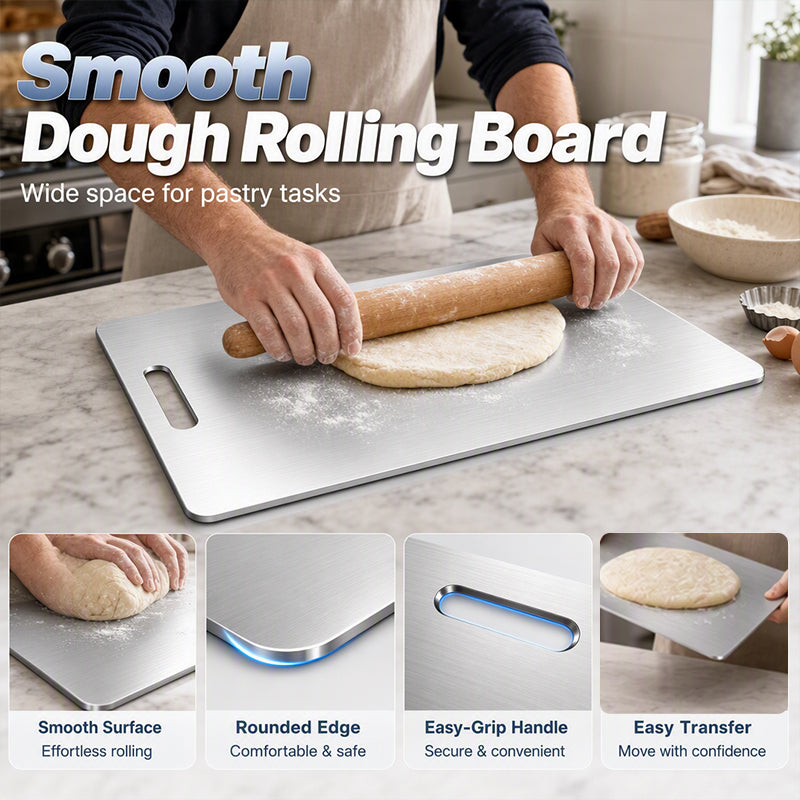🔪🔥 49% OFF! Stainless Steel Double-Sided Cutting Board✨