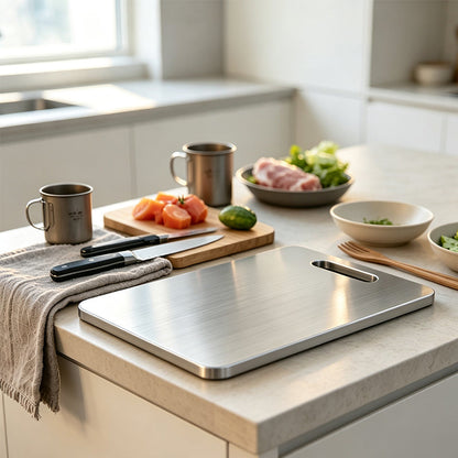 🔪🔥 49% OFF! Stainless Steel Double-Sided Cutting Board✨