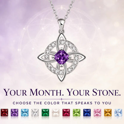 ☘️ Celtic Knot Birthstone Necklace – Elegant & Adjustable for Everyday & Special Occasions