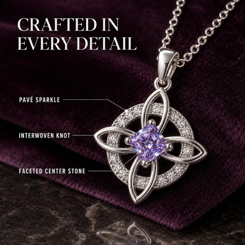 ☘️ Celtic Knot Birthstone Necklace – Elegant & Adjustable for Everyday & Special Occasions
