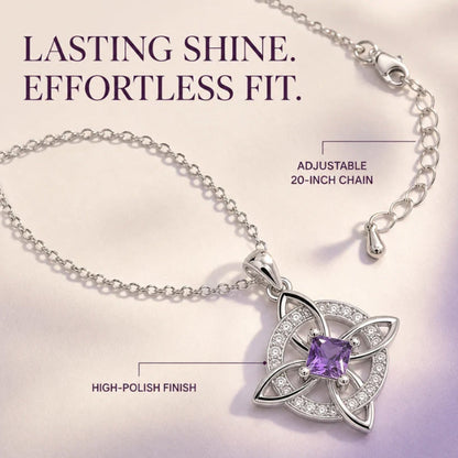 ☘️ Celtic Knot Birthstone Necklace – Elegant & Adjustable for Everyday & Special Occasions