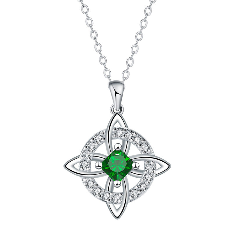 ☘️ Celtic Knot Birthstone Necklace – Elegant & Adjustable for Everyday & Special Occasions