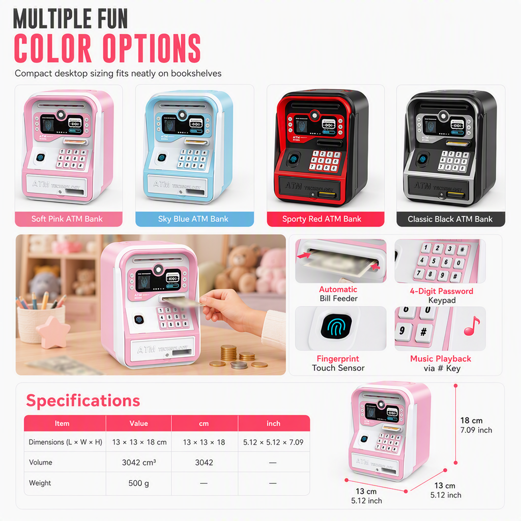📢📢49% OFF !! ⏰Kids Electronic ATM Piggy Bank Toy