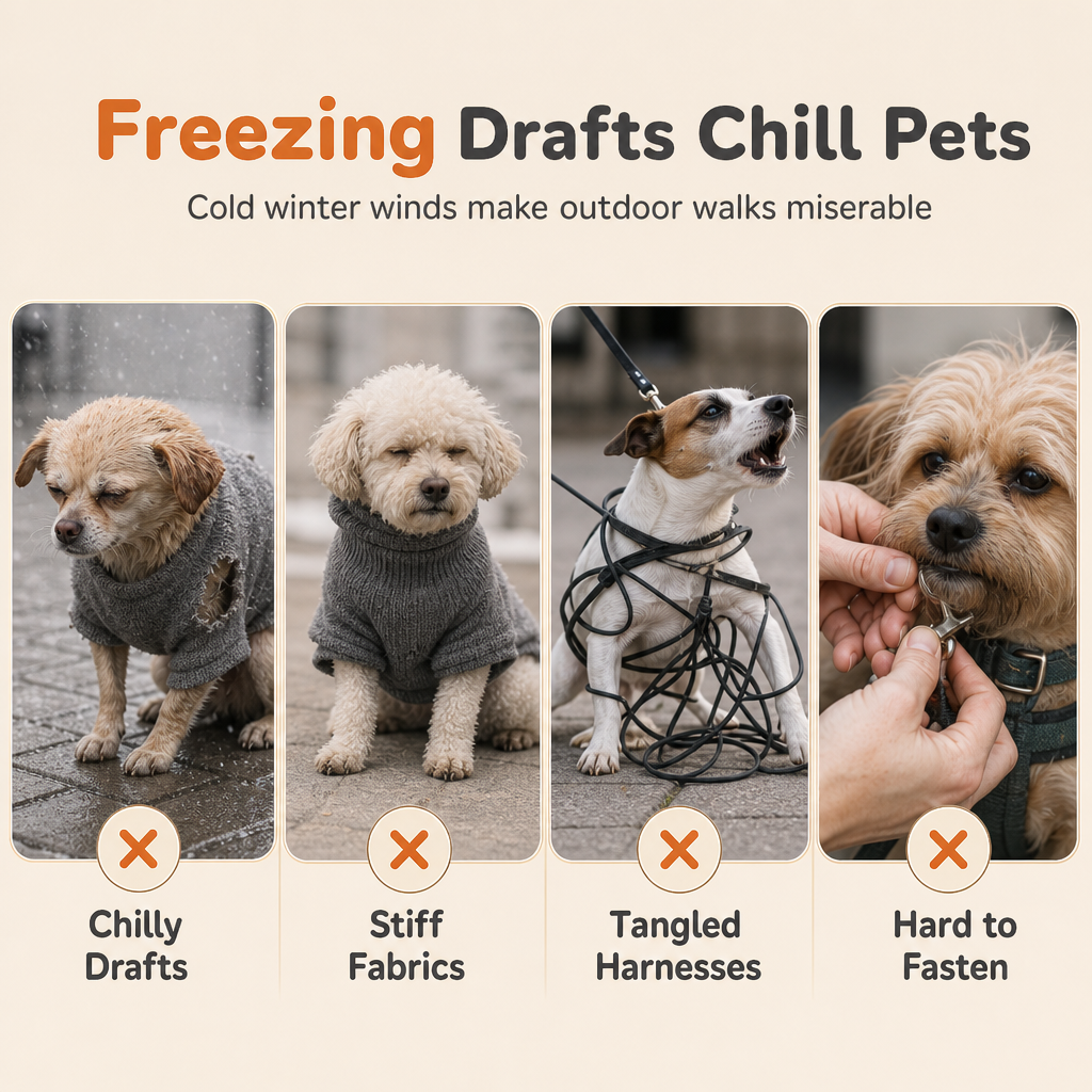 ⏳🔥LIMITED-TIME 49% OFF! ⏰Warm Winter Dog Coat with Reflective Strips and Harness for Small and Medium Dogs🐶❄️