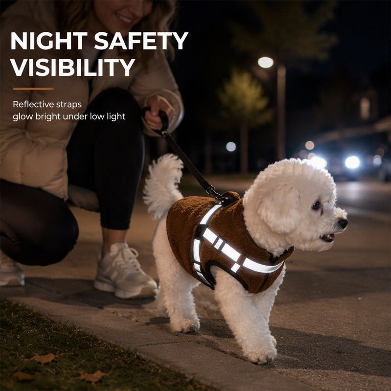 ⏳🔥LIMITED-TIME 49% OFF! ⏰Warm Winter Dog Coat with Reflective Strips and Harness for Small and Medium Dogs🐶❄️