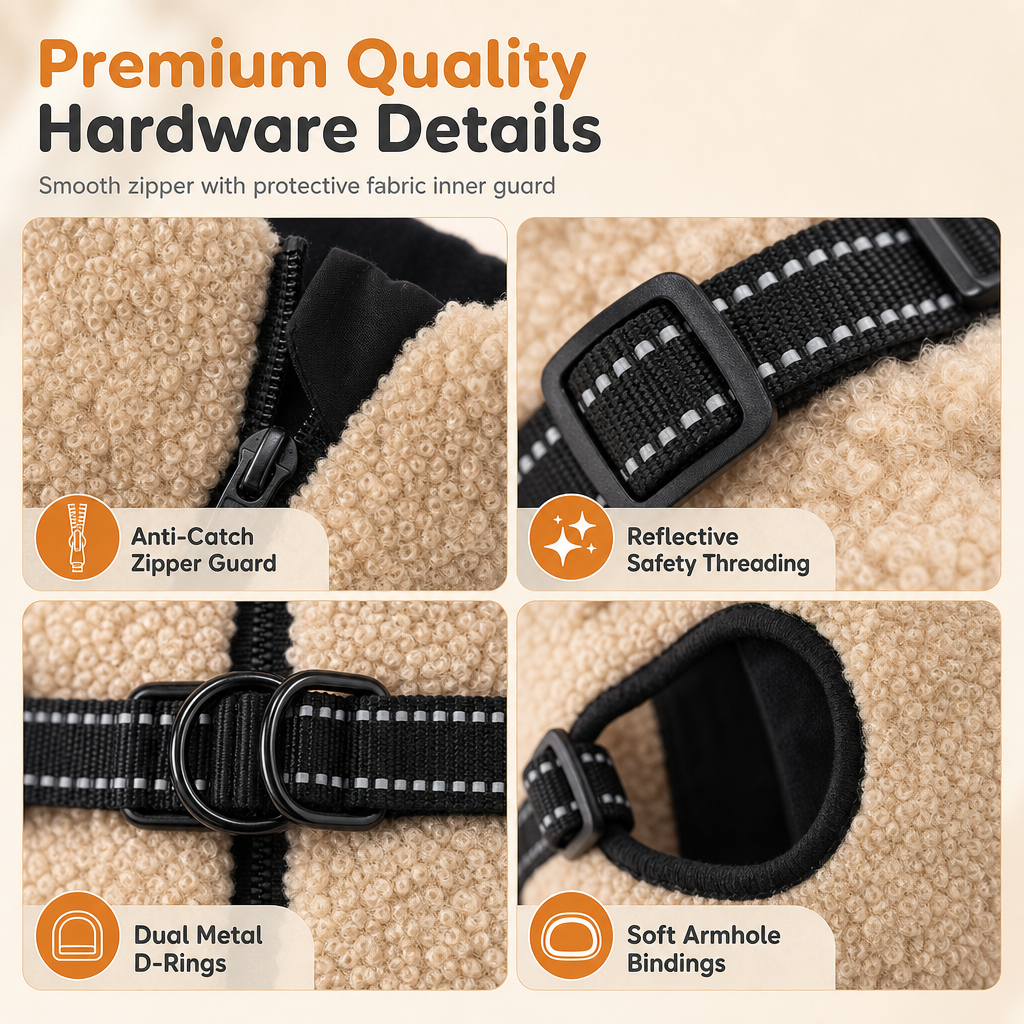 ⏳🔥LIMITED-TIME 49% OFF! ⏰Warm Winter Dog Coat with Reflective Strips and Harness for Small and Medium Dogs🐶❄️